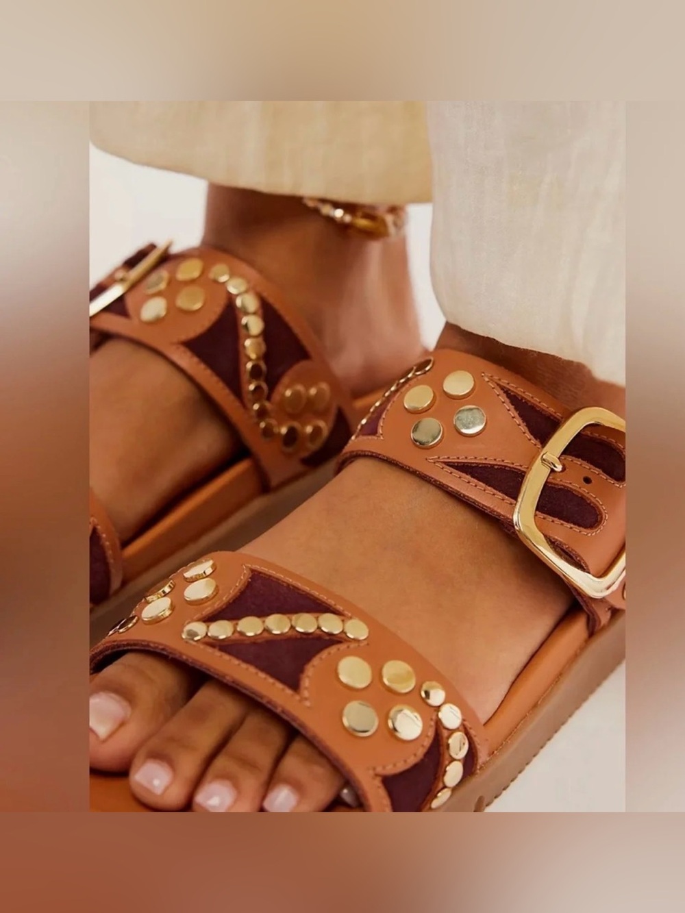 Free People Women's Revelry Studded Sandal / 9 / EUC
